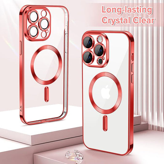 MagSafe-hoes voor Apple iPhone 12 Pro, Techsuit, Luxury Crystal, Rood