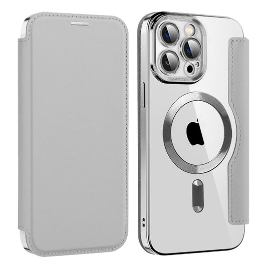 MagSafe-hoes voor Apple iPhone 13 Pro Max, Techsuit, SmartMag Book, Grijs