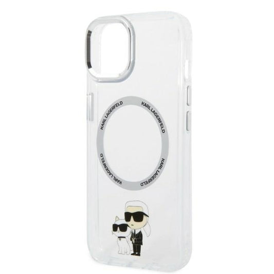 MagSafe hoesje voor Apple iPhone 14 Plus, Karl Lagerfeld, Ikonik Karl & Choupette, Transparant