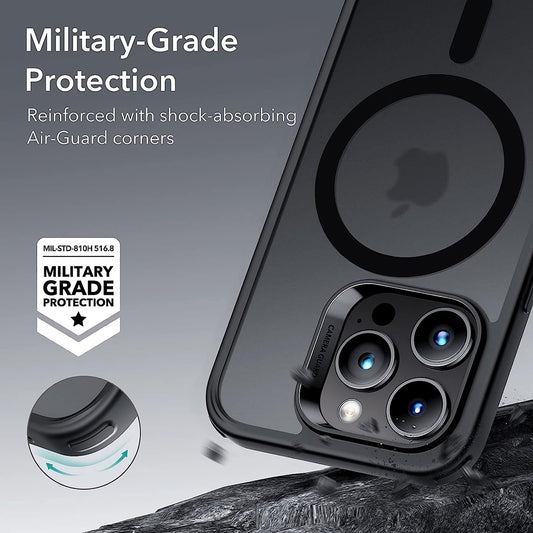 MagSafe-hoesje voor Apple iPhone 14 Pro, ESR, Classic Hybrid, Zwart Satijn