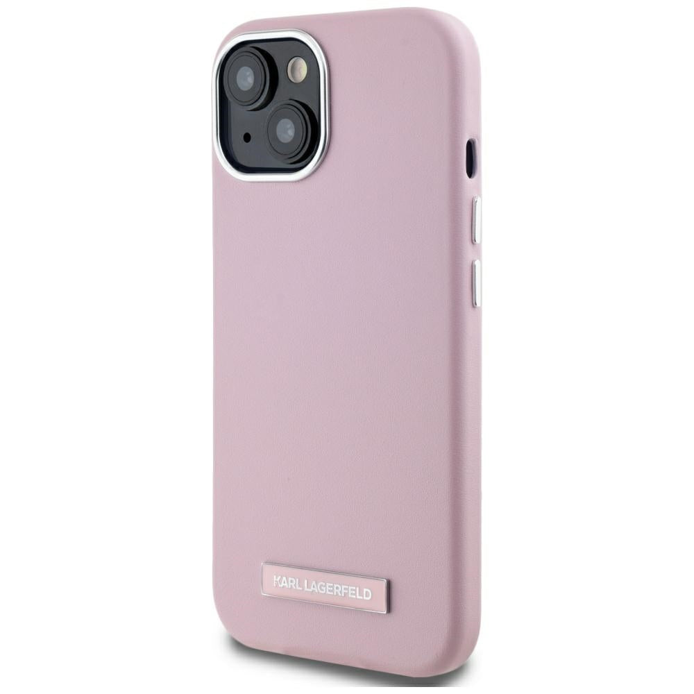 MagSafe hoes voor Apple iPhone 15, Karl Lagerfeld, FW Metal Plate, Roze