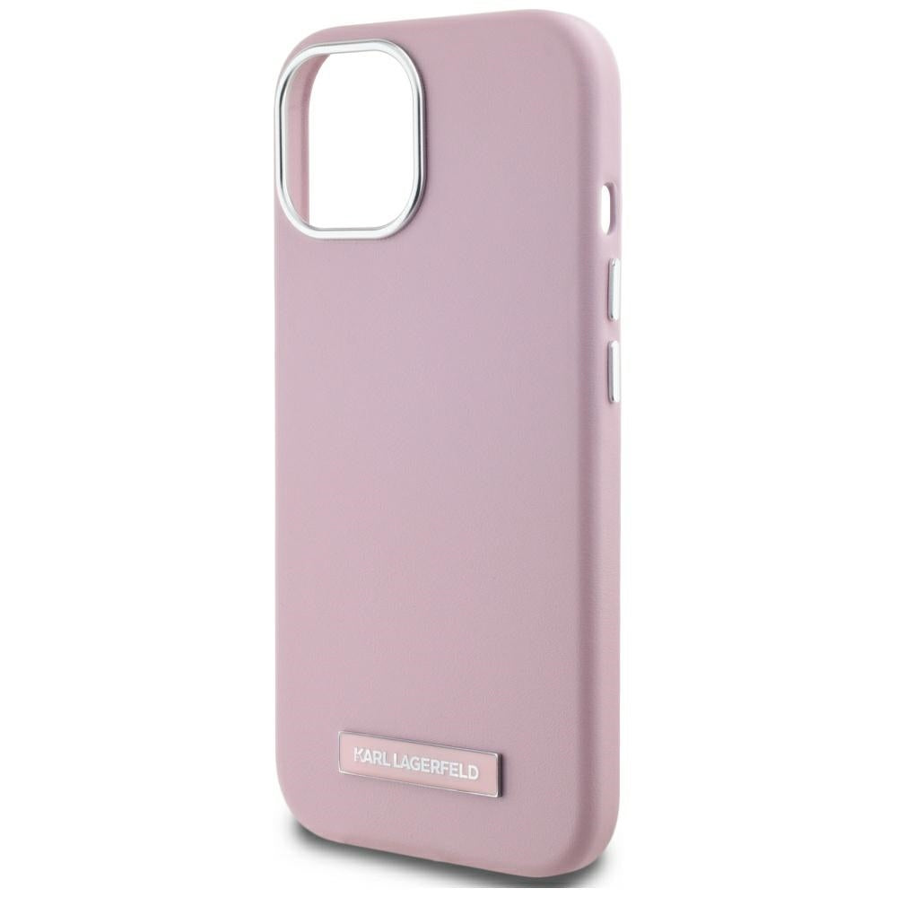 MagSafe hoes voor Apple iPhone 15, Karl Lagerfeld, FW Metal Plate, Roze
