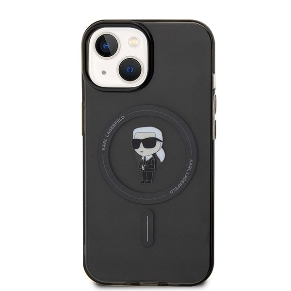 MagSafe hoes voor Apple iPhone 15, Karl Lagerfeld, IML Ikonik Karl, Zwart