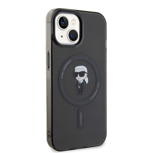 MagSafe hoes voor Apple iPhone 15, Karl Lagerfeld, IML Ikonik Karl, Zwart