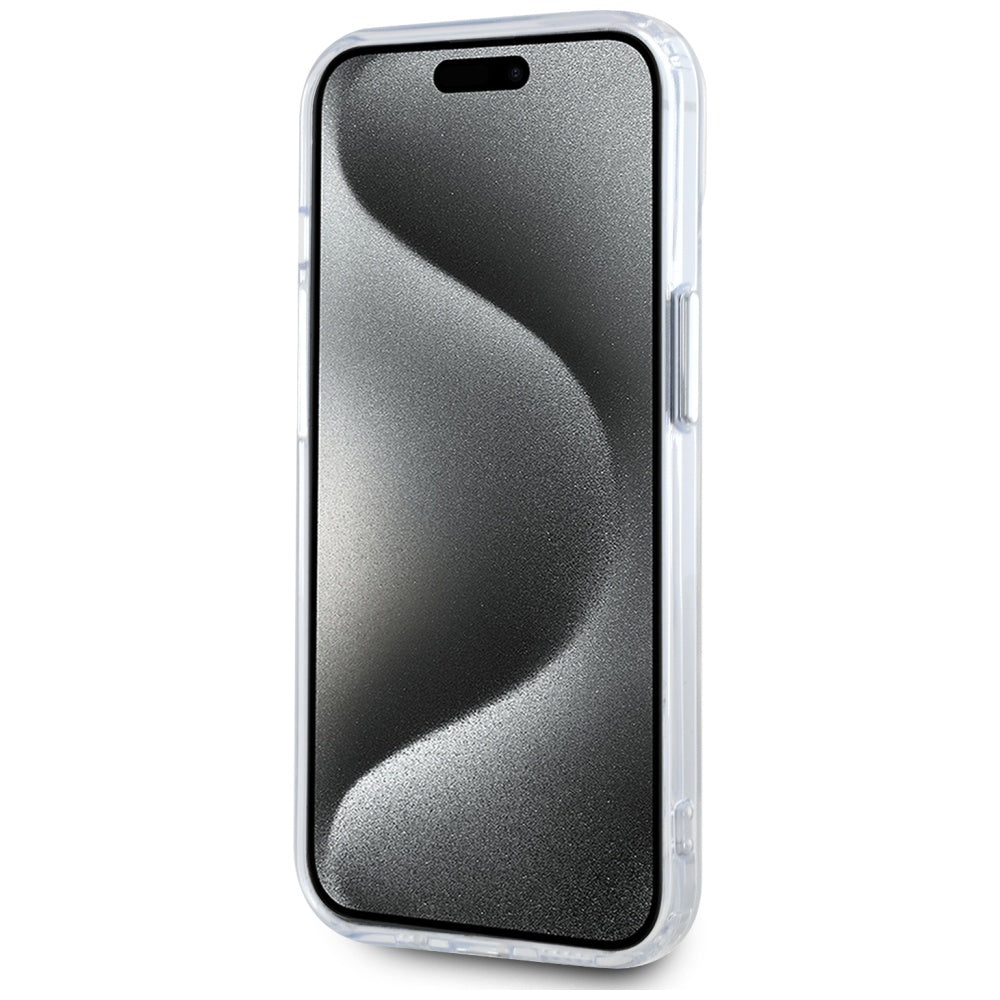 MagSafe hoesje voor Apple iPhone 15, Karl Lagerfeld, IML Metal Karl's Head, Wit