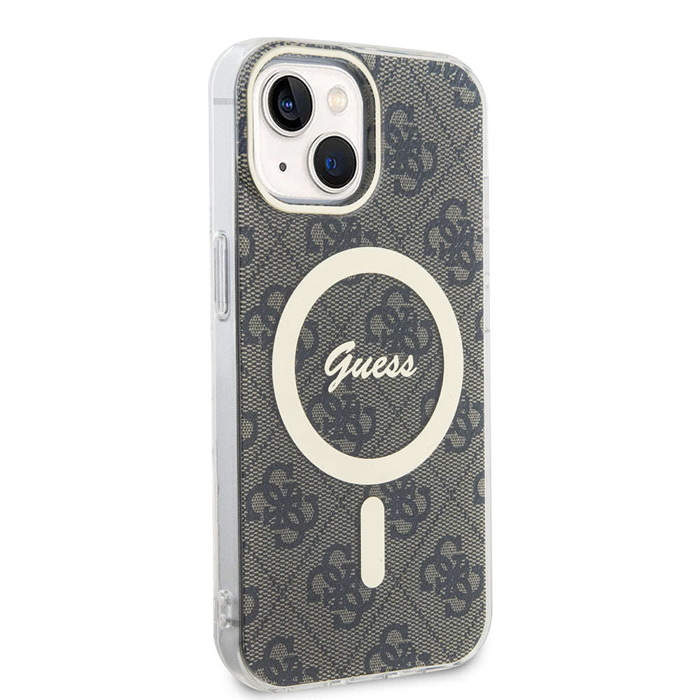 MagSafe Case for Apple iPhone 15 Plus, Guess, IML 4G, Brown