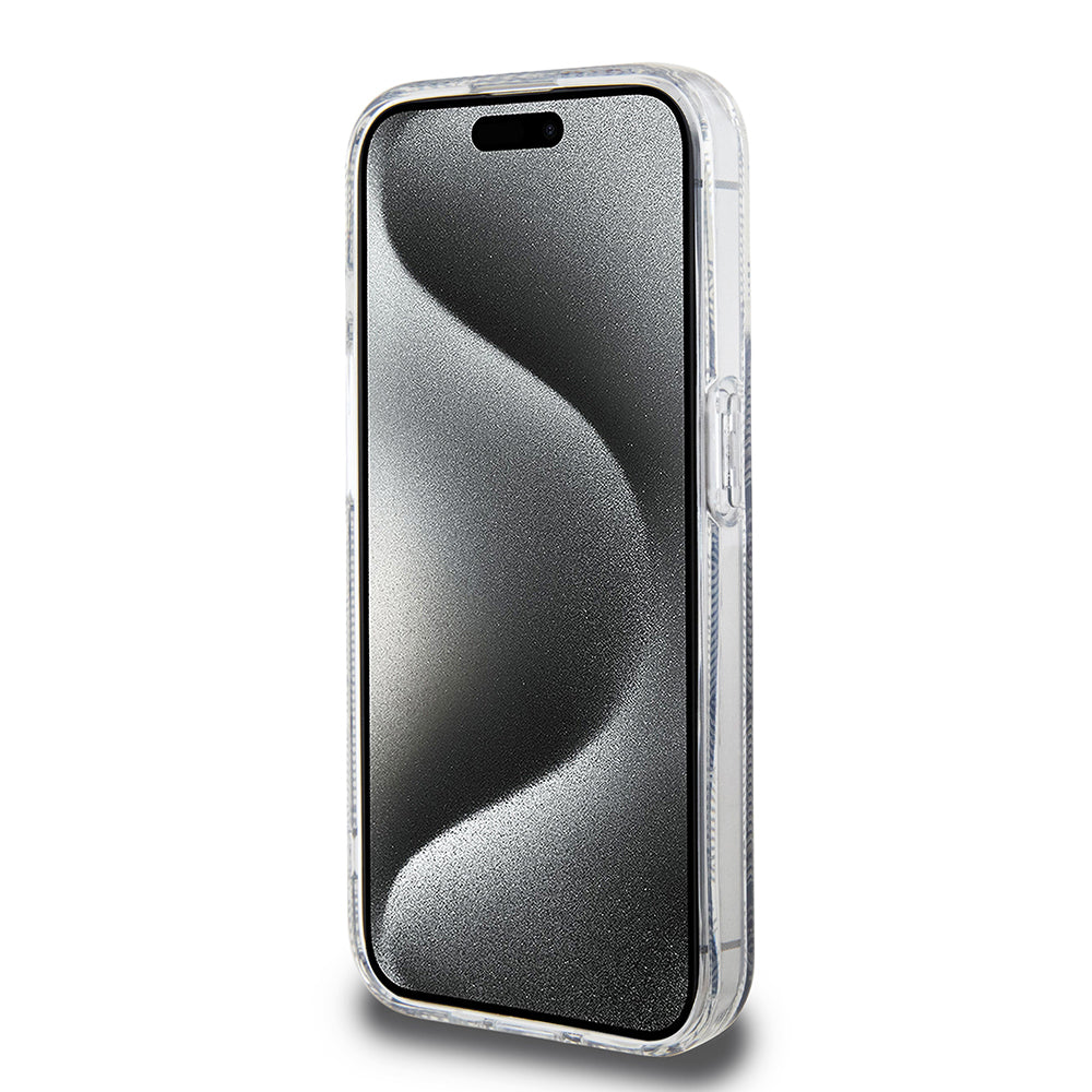 MagSafe hoesje voor Apple iPhone 15 Pro, Guess, IML Gcube, Zwart