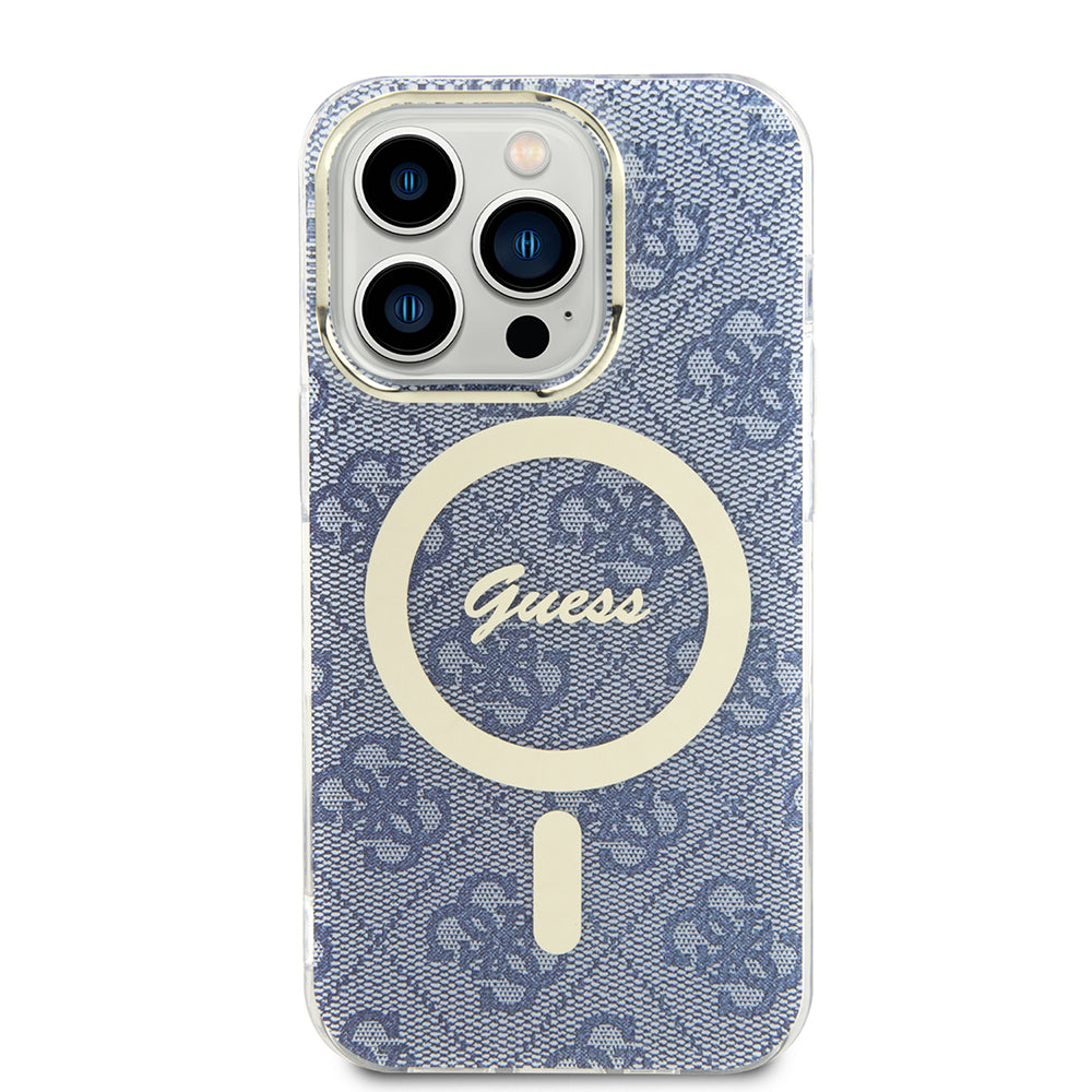 MagSafe hoesje voor Apple iPhone 15 Pro Max, Guess, IML 4G, Blauw