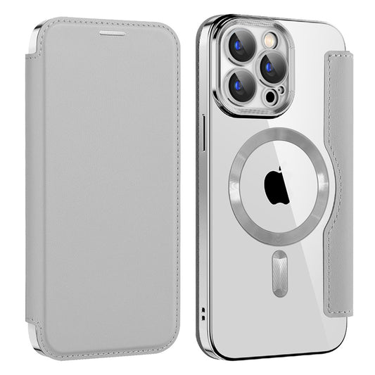 MagSafe-hoes voor Apple iPhone 15 Pro, Techsuit, SmartMag Book, Grijs
