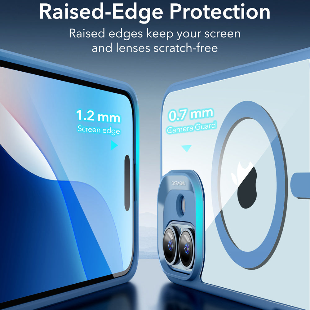 MagSafe hoesje voor Apple iPhone 16, ESR, Classic Hybrid, Transparant Blauw