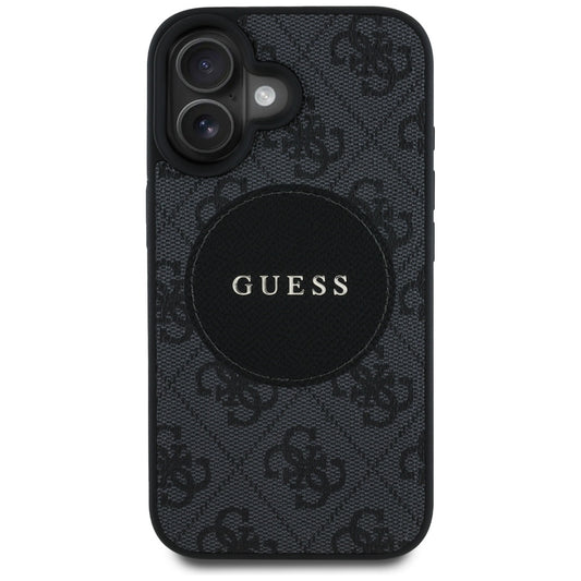 MagSafe hoesje voor Apple iPhone 16, Guess, 4G Circle Classic Logo, Zwart