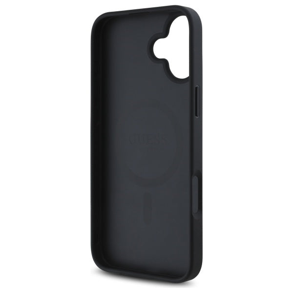 MagSafe Case for Apple iPhone 16, Guess, 4G Flowers Print, Black