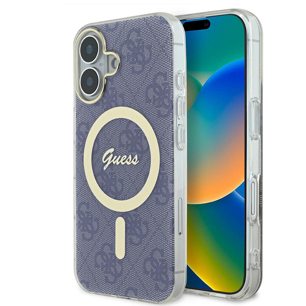 MagSafe hoesje voor Apple iPhone 16, Guess, IML 4G, Blauw