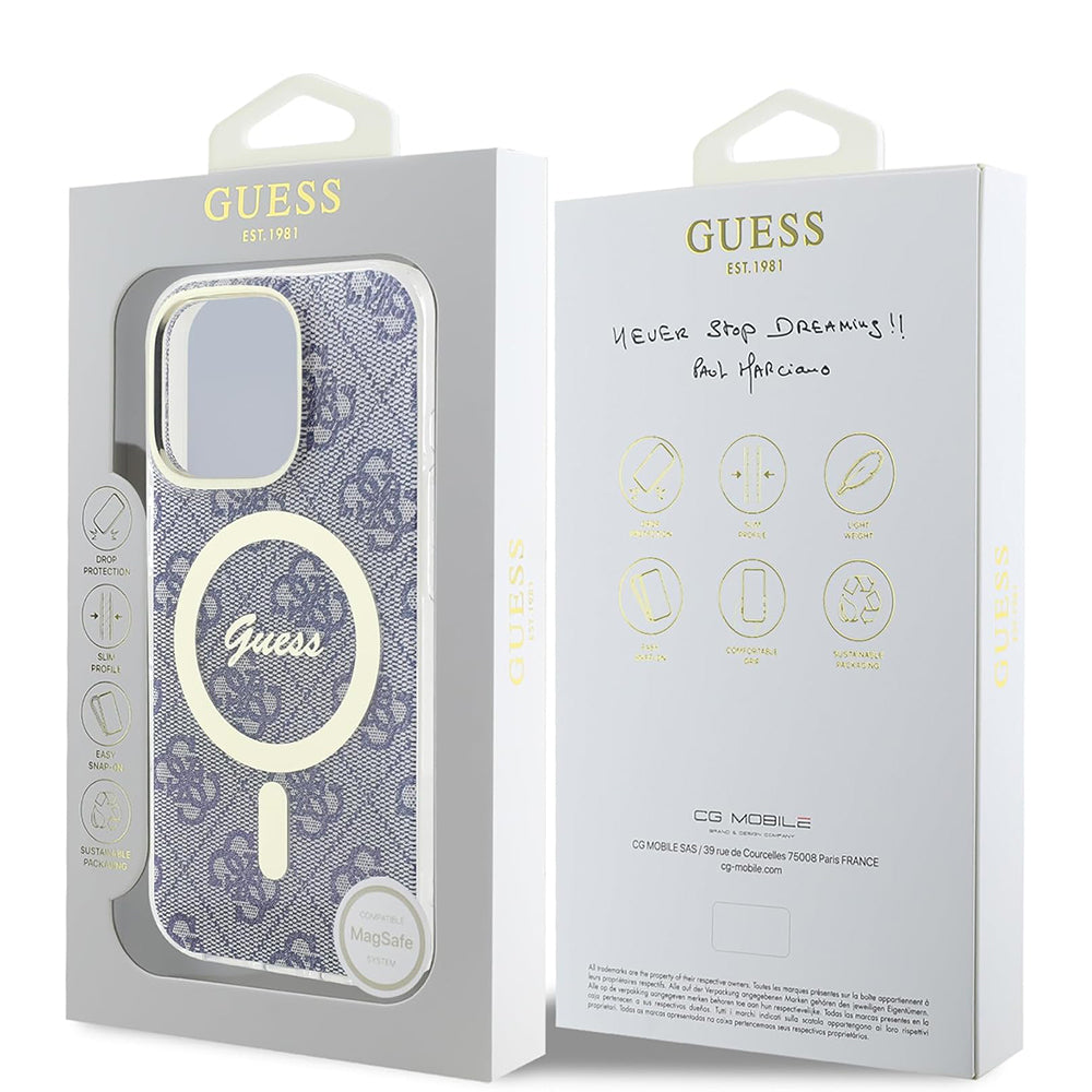 MagSafe hoesje voor Apple iPhone 16, Guess, IML 4G, Blauw