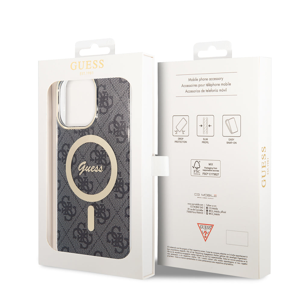 MagSafe hoesje voor Apple iPhone 16, Guess, IML 4G, Zwart