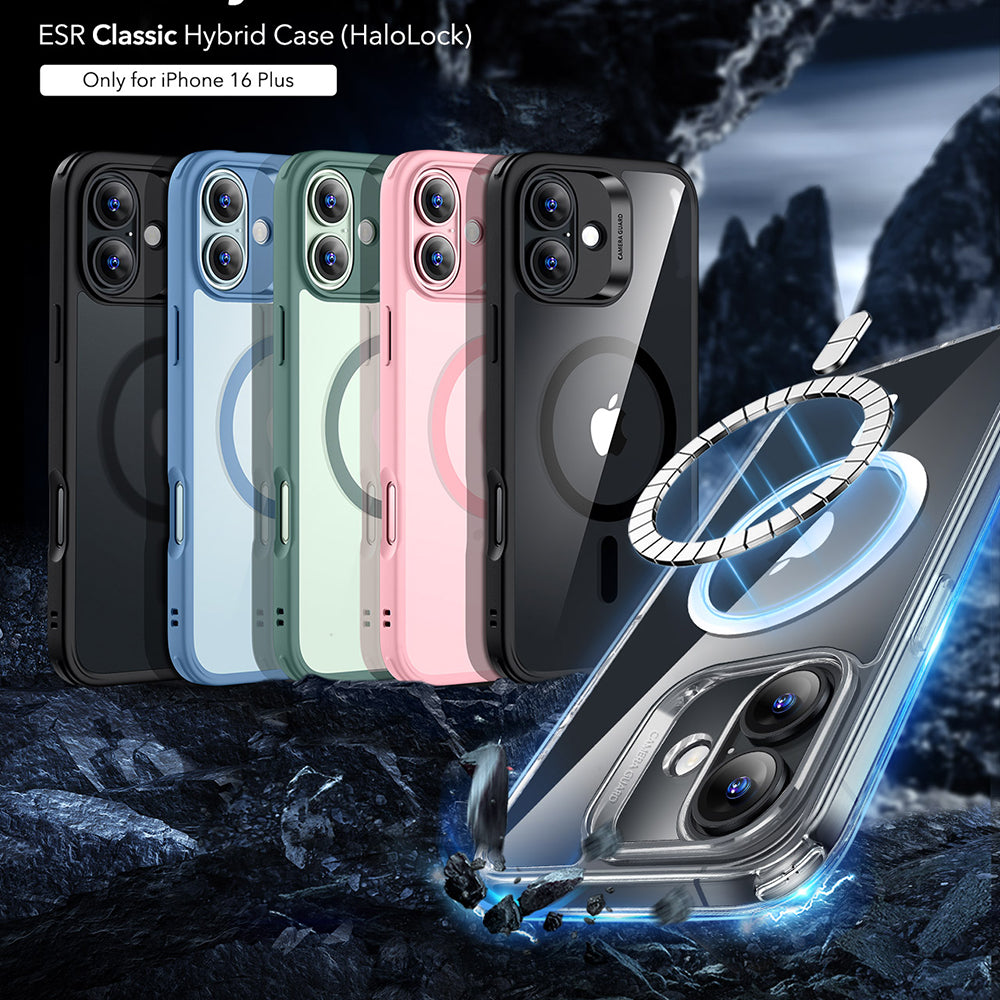 MagSafe hoesje voor Apple iPhone 16 Plus, ESR, Classic Hybrid, Transparant