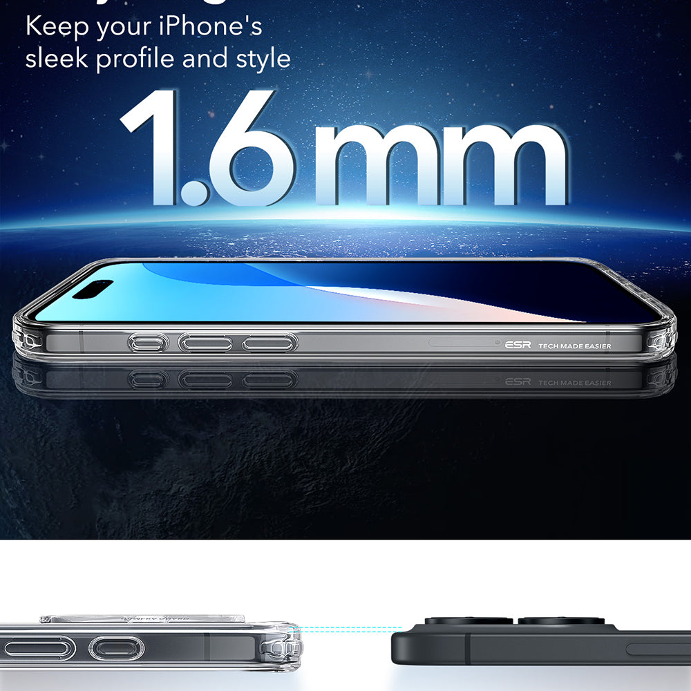 MagSafe hoesje voor Apple iPhone 16 Plus, ESR, Classic Hybrid, Transparant