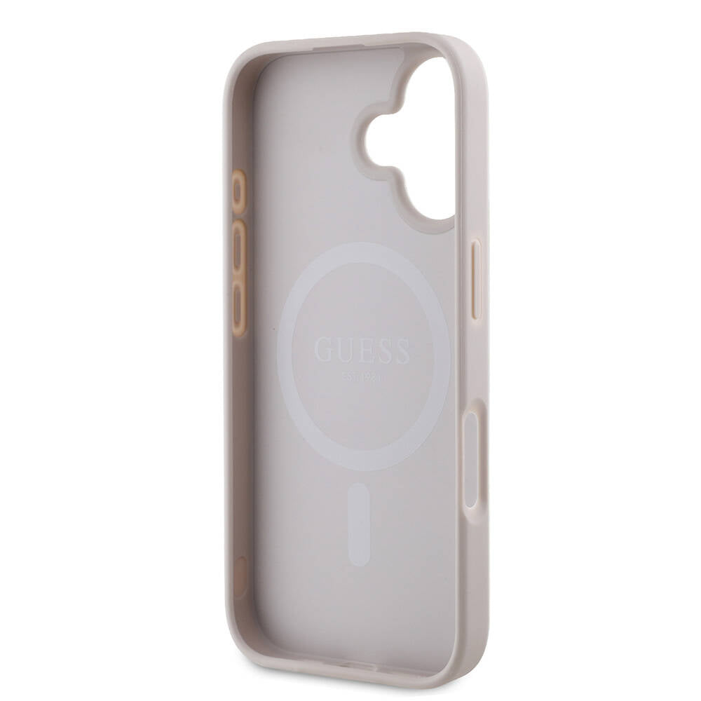 MagSafe hoesje voor Apple iPhone 16 Plus, Guess, 4G Printed Stripes, Roze