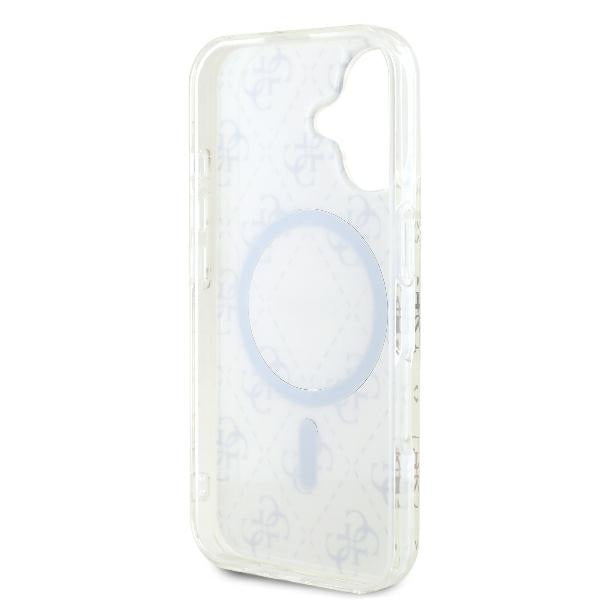 MagSafe hoesje voor Apple iPhone 16 Plus, Guess, IML 4G Achtergrond, Wit