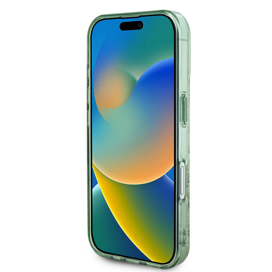 MagSafe hoesje voor Apple iPhone 16 Plus, Guess, IML Flower & Tonal Circle, Groen