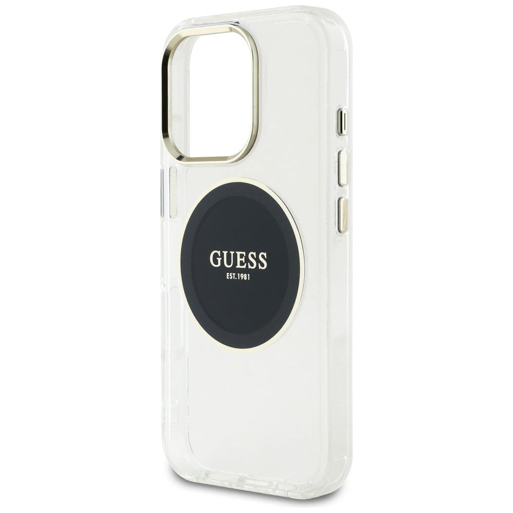 MagSafe hoesje voor Apple iPhone 16 Pro, Guess, IML Metal Colored Circle, Zwart
