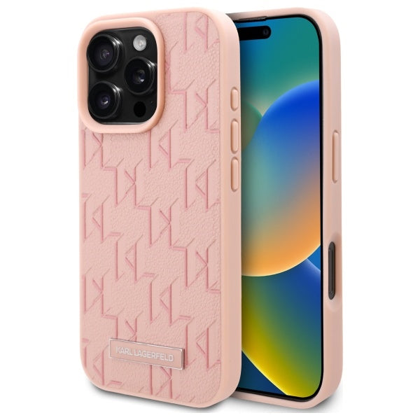 MagSafe Case for Apple iPhone 16 Pro, Karl Lagerfeld, Hot Stamp, Pink