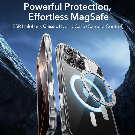 MagSafe hoesje voor Apple iPhone 16 Pro Max, ESR, Classic Hybrid Slide, Zwart Transparant