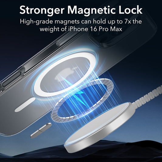 MagSafe hoes voor Apple iPhone 16 Pro Max, ESR, Classic Hybrid, Satijn Transparant