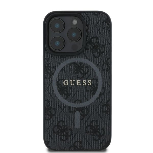 MagSafe hoesje voor Apple iPhone 16 Pro Max, Guess, 4G Ring Classic Logo, Zwart