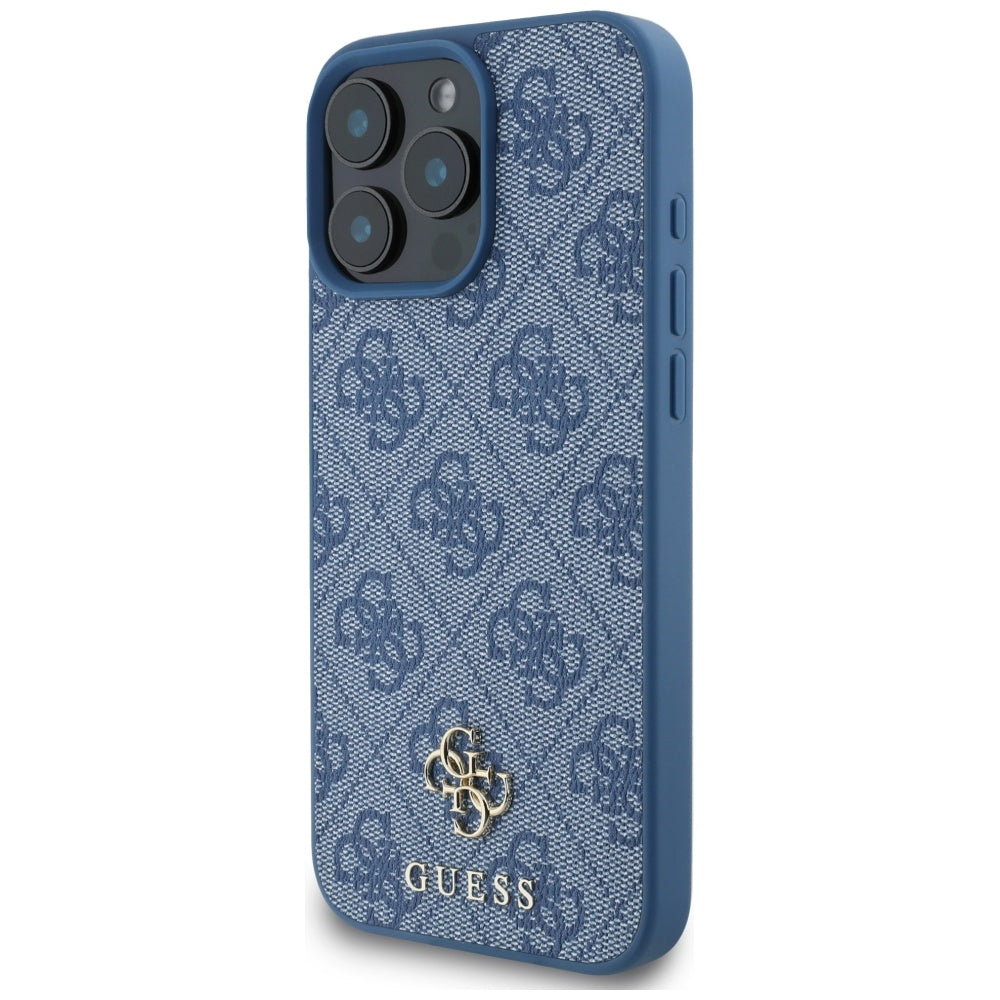 MagSafe Case for Apple iPhone 16 Pro Max, Guess, 4G Small and Classic Logo, Blue
