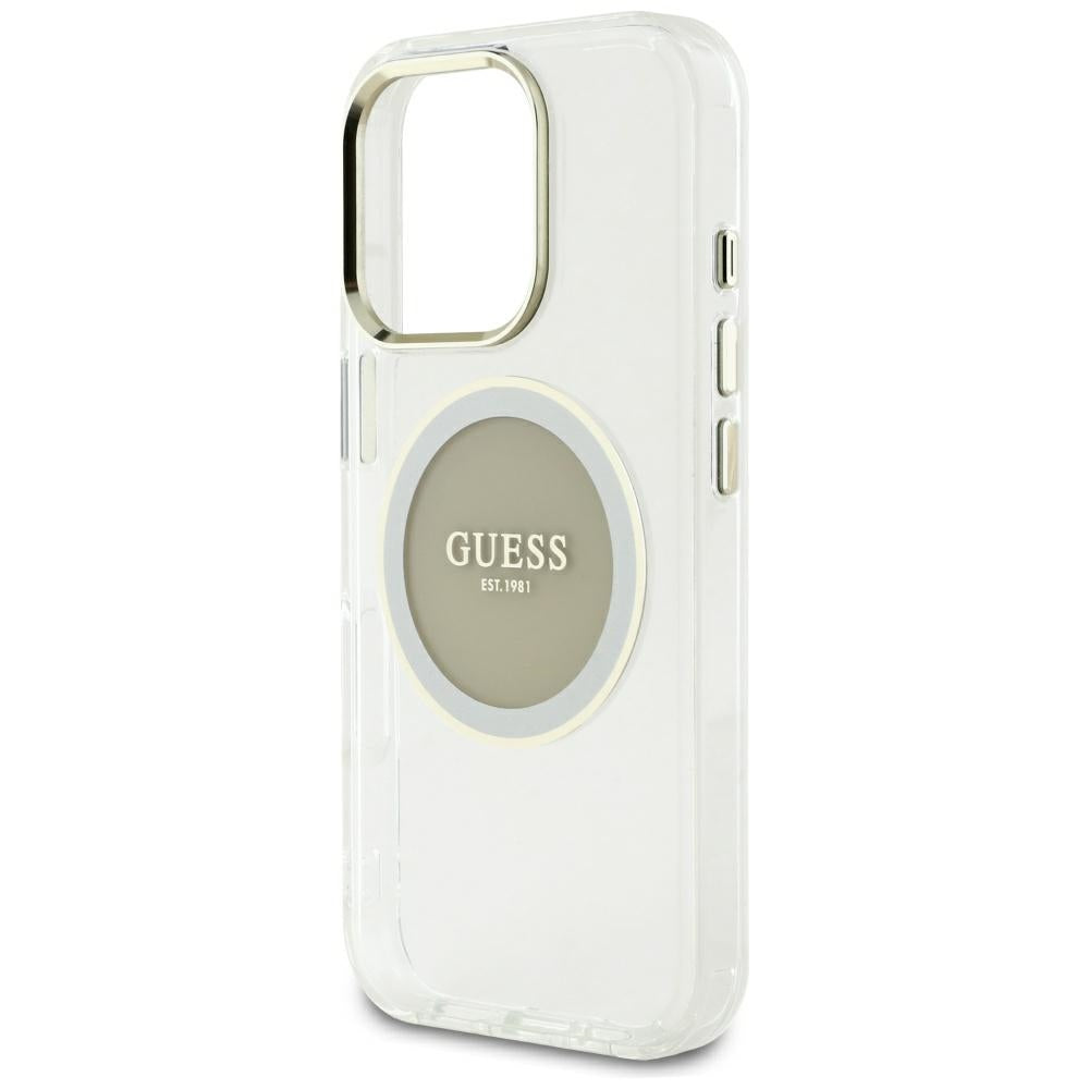 MagSafe hoesje voor Apple iPhone 16 Pro Max, Guess, IML Metal Colored Circle, Gri