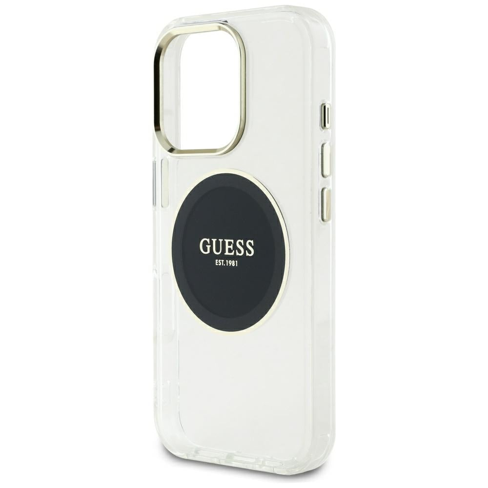 MagSafe hoesje voor Apple iPhone 16 Pro Max, Guess, IML Metal Colored Circle, Zwart
