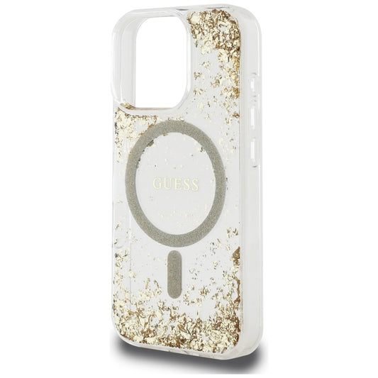 MagSafe hoesje voor Apple iPhone 16 Pro Max, Guess, Resin Bottom Glitter, Goud