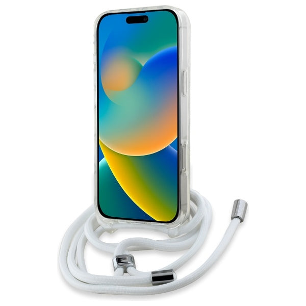MagSafe hoes voor Apple iPhone 16 Pro Max, Karl Lagerfeld, IML Crossbody Karl's Head, Transparant