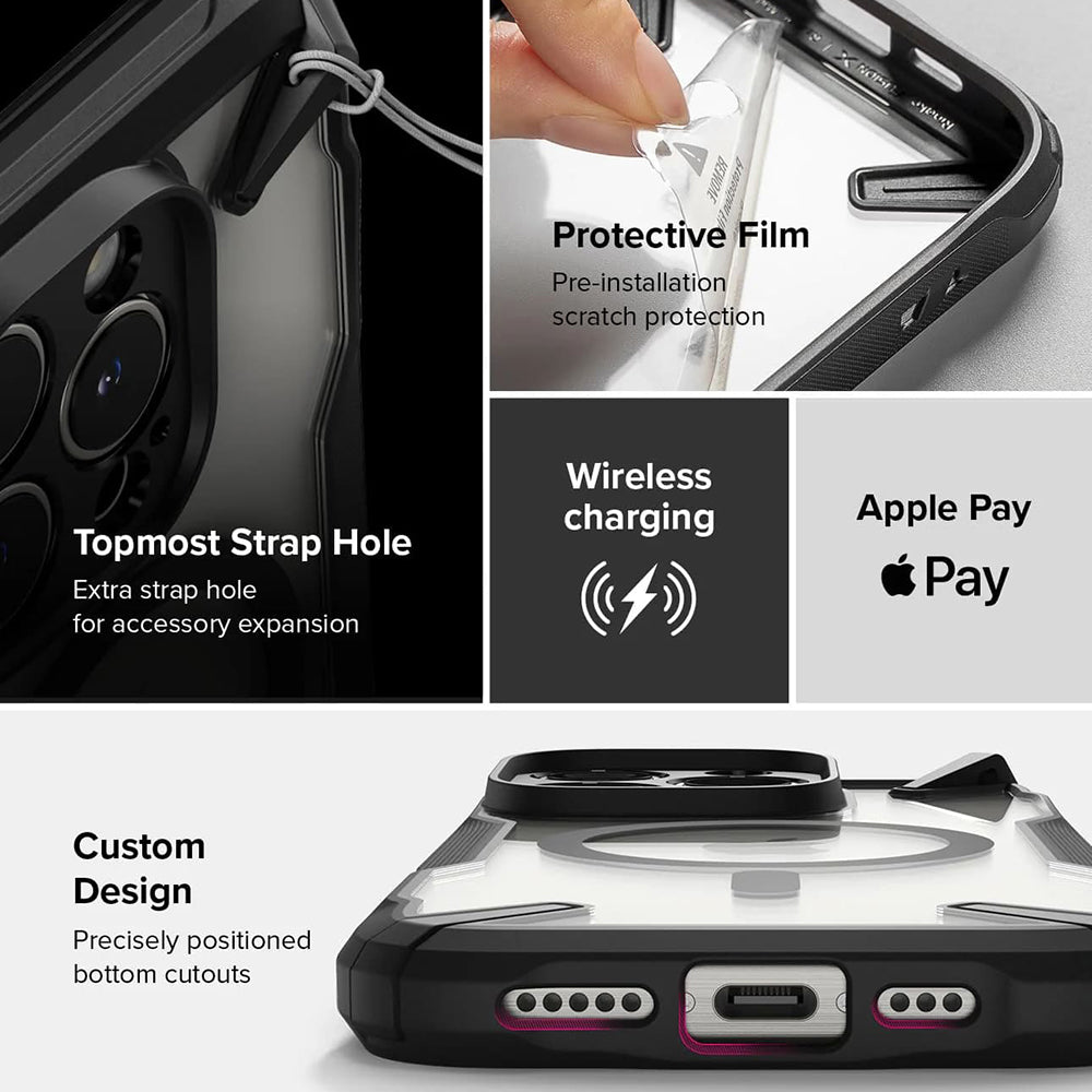 MagSafe hoesje voor Apple iPhone 16 Pro Max, Ringke, Fusion X, Zwart
