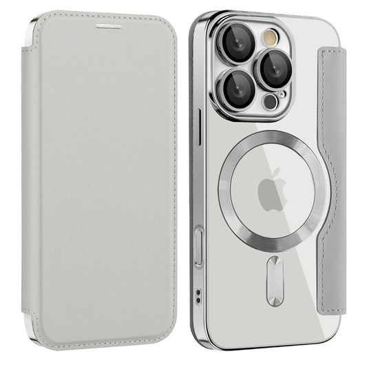 MagSafe-hoes voor Apple iPhone 16 Pro Max, Techsuit, SmartMag Book, Grijs
