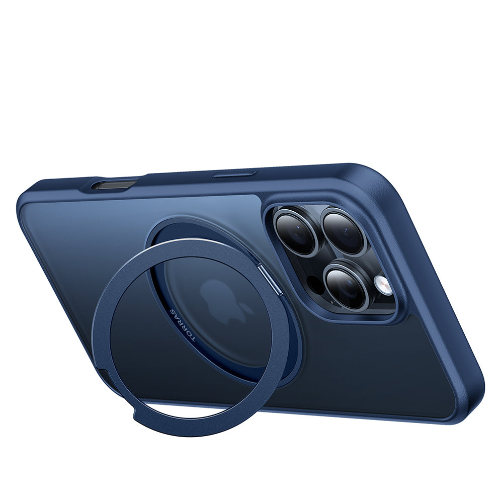 MagSafe hoesje voor Apple iPhone 16 Pro Max, Torras, Ostand Pro, Marineblauw