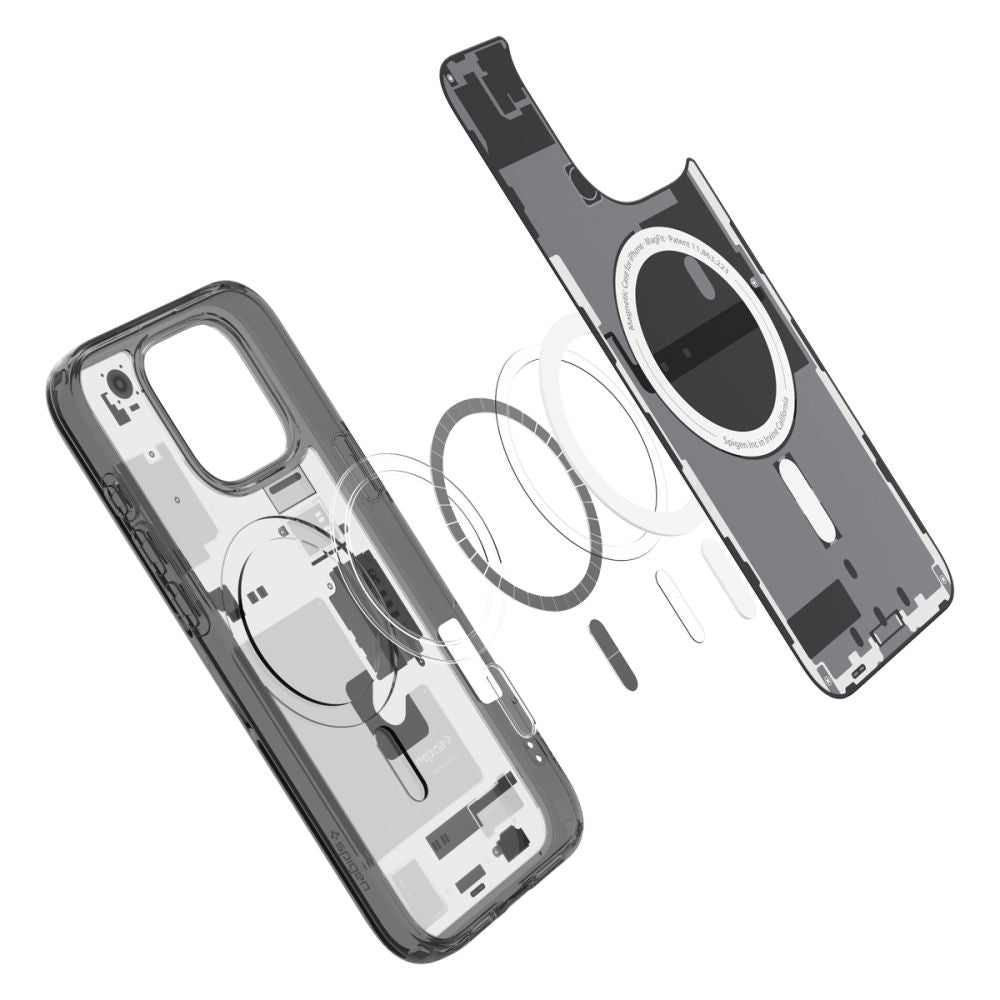 MagSafe hoesje voor Apple iPhone 16 Pro, Spigen, Ultra Hybrid Zero One, Matzwart ACS08135