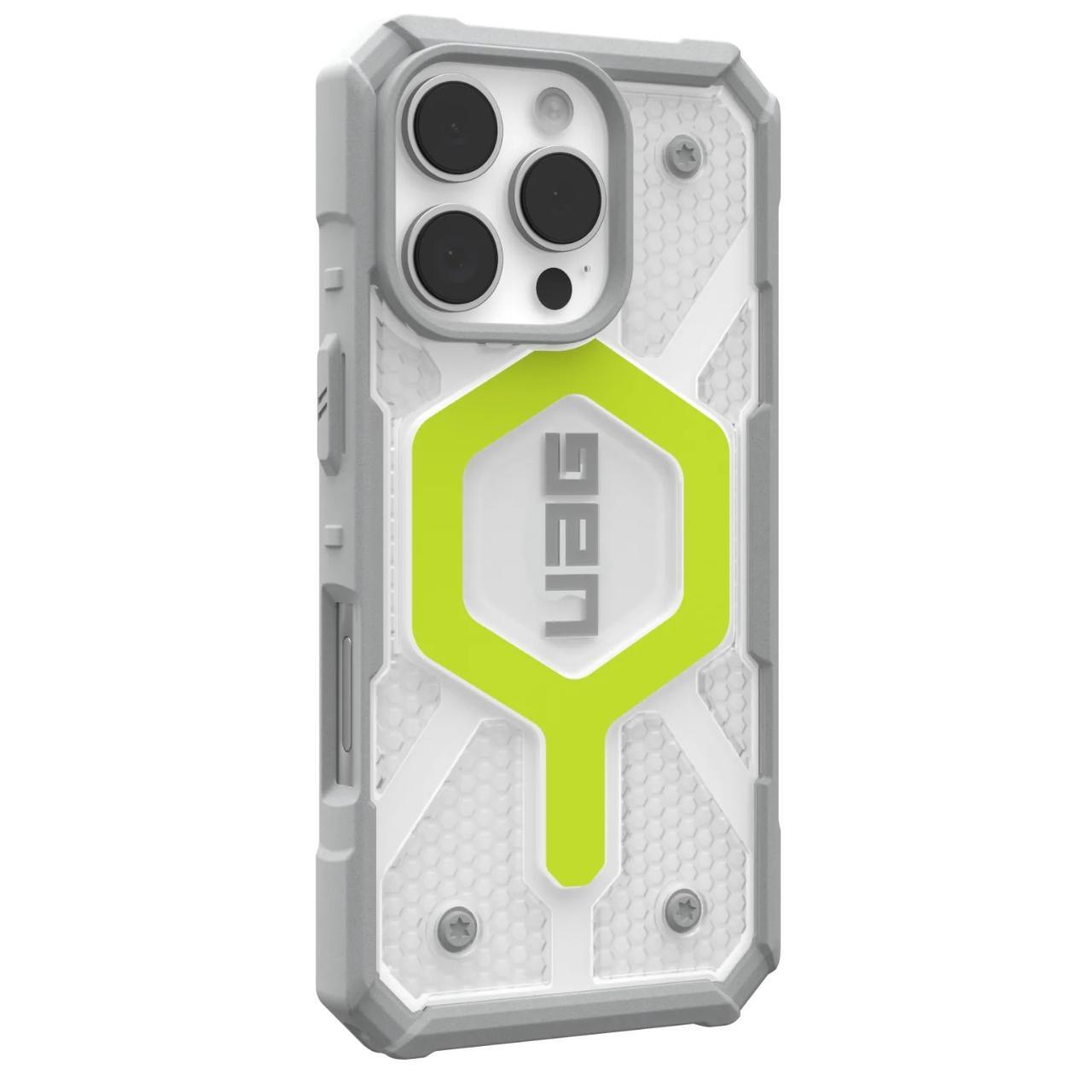 MagSafe Case for Apple iPhone 16 Pro, Urban Armor Gear, Pathfinder Clear, Green