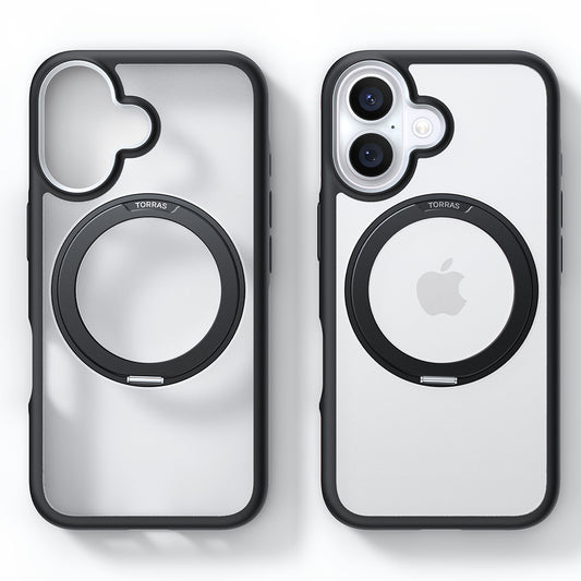 MagSafe hoes voor Apple iPhone 16, Torras, Ostand R Fusion, Zwart