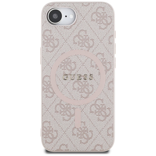 MagSafe hoesje voor Apple iPhone 16e, Guess, 4G Ring Classic Logo, Roze