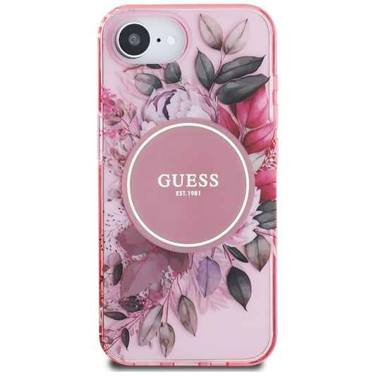 MagSafe hoes voor Apple iPhone 16e, Guess, IML Flowers, Roze