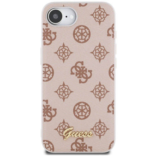 MagSafe hoesje voor Apple iPhone 16e, Guess, Peony Script, Bruin