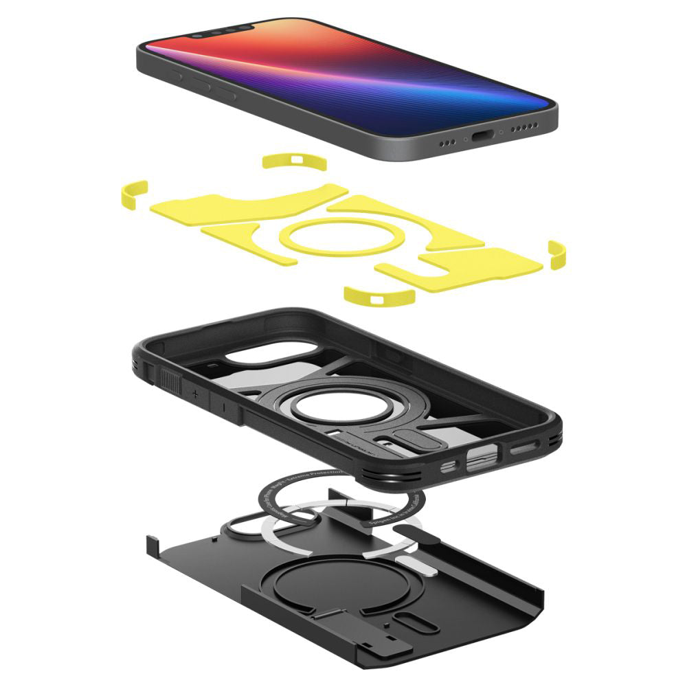 MagSafe hoesje voor Apple iPhone 17e / 16e, Spigen, Tough Armor, Zwart