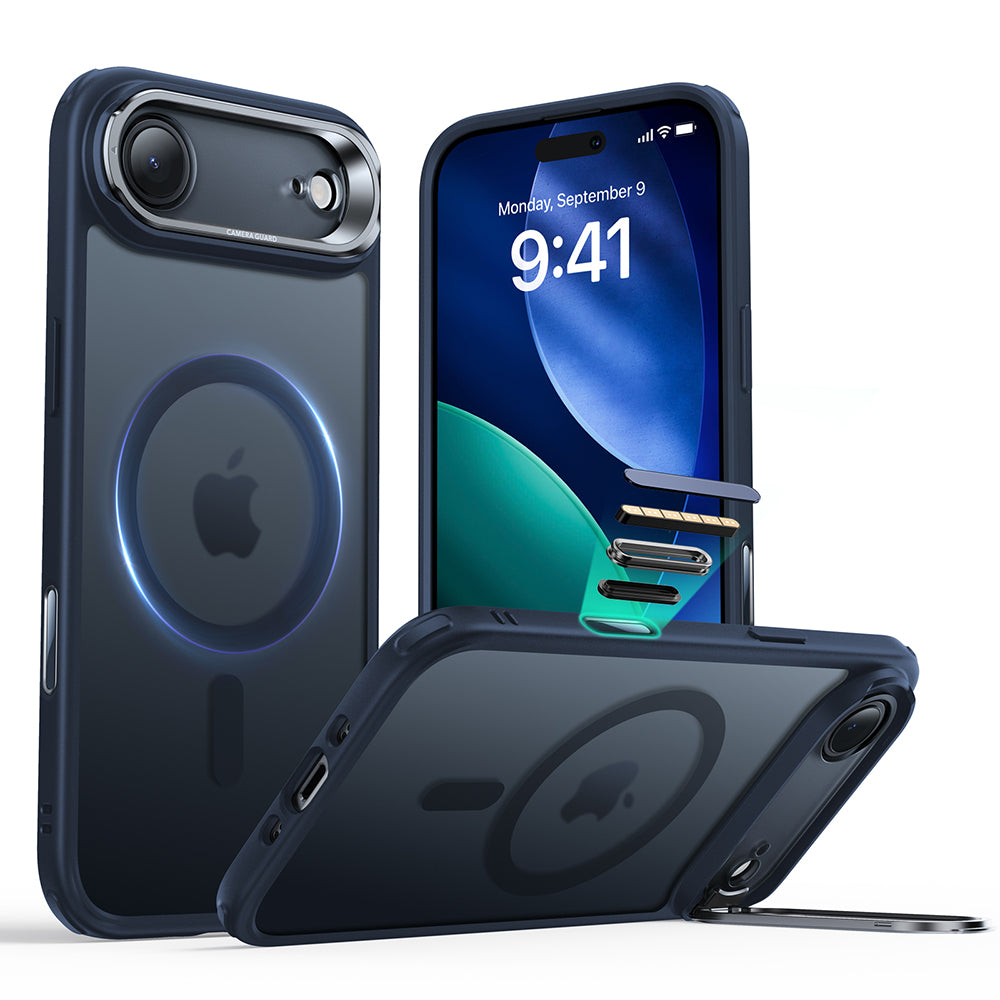 MagSafe hoesje voor Apple iPhone 17 Air, ESR, Classic Hybrid Kickstand, Satijnblauw