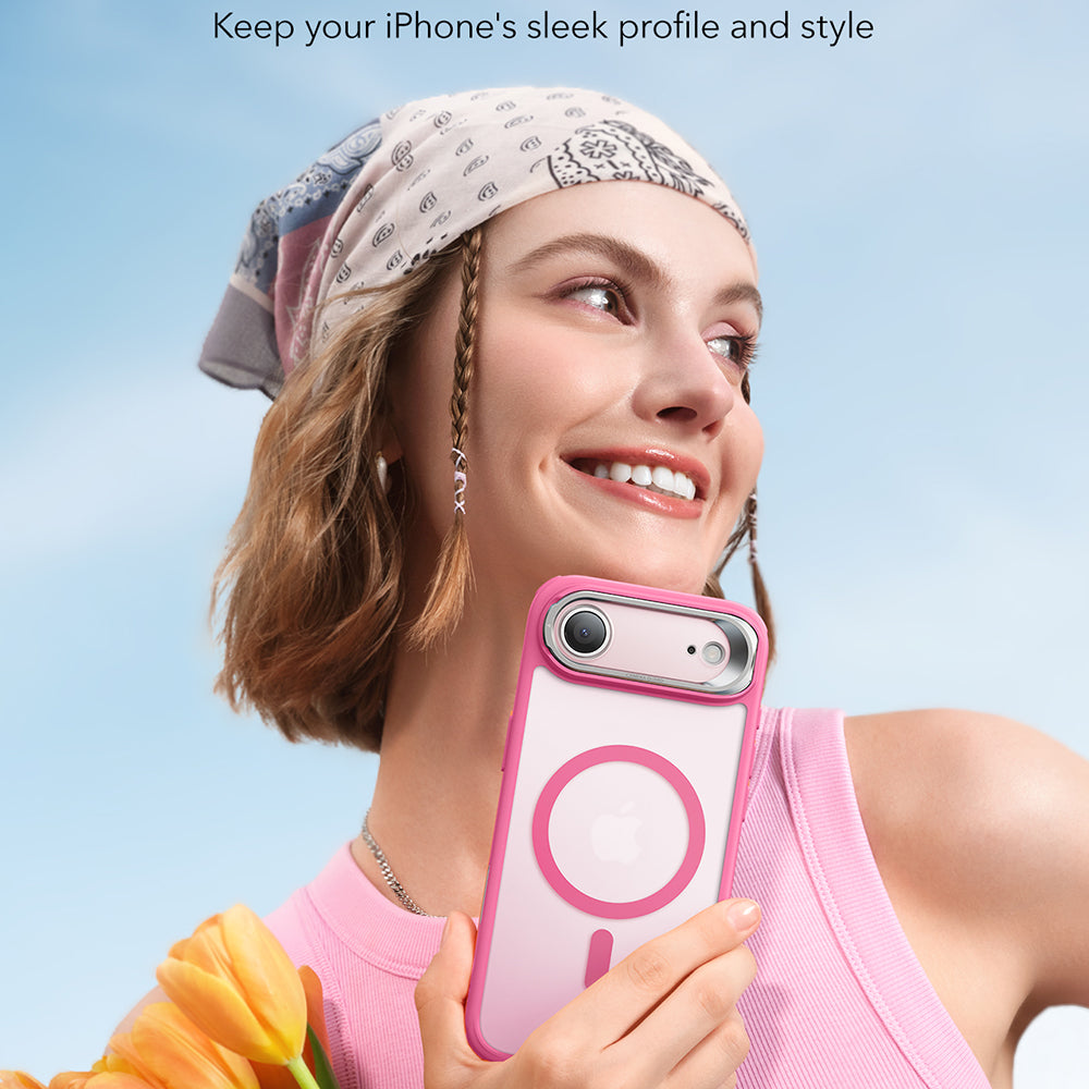 MagSafe hoesje voor Apple iPhone 17 Air, ESR, Classic Hybrid Kickstand, Satijnroze