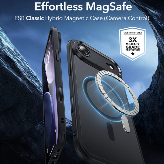 MagSafe hoes voor Apple iPhone 17 Air, ESR, Classic Hybrid, Satijnzwart