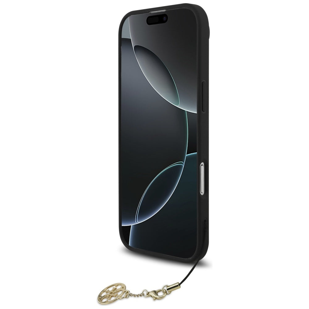 MagSafe hoesje voor Apple iPhone 17 Air, Guess, 4G Charm Cradle, Zwart