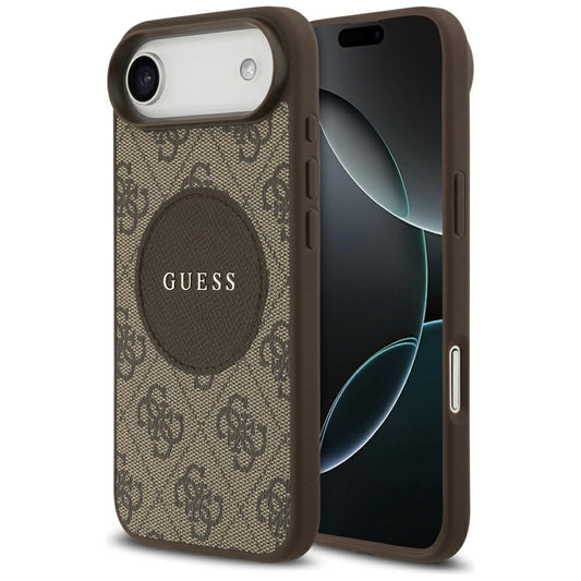 MagSafe hoesje voor Apple iPhone 17 Air, Guess, 4G Circle Classic Logo, Bruin
