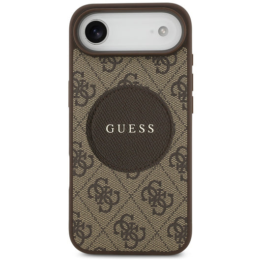 MagSafe hoesje voor Apple iPhone 17 Air, Guess, 4G Circle Classic Logo, Bruin